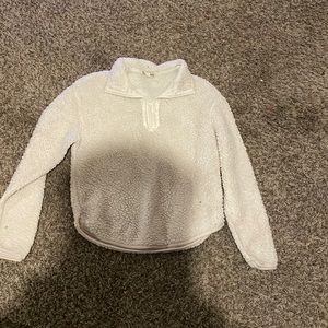 White fluffy sweater